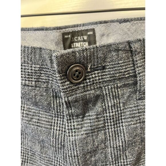 J. Crew 484 Slim Gray Blue Plaid Stretch Pants sz 33X32 EUC - Picture 4 of 10